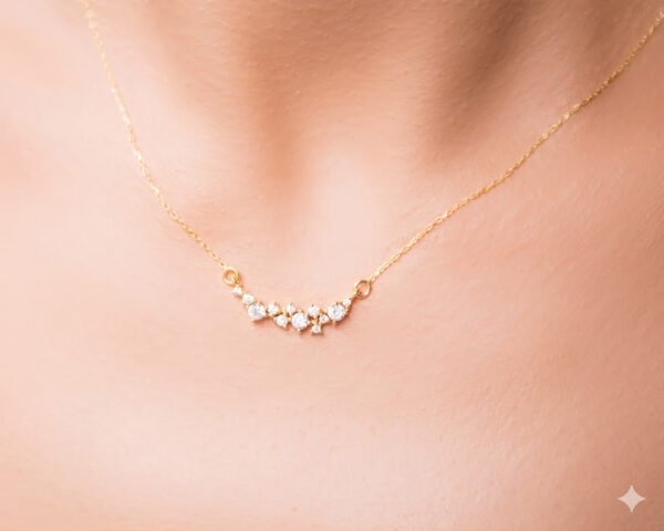 Celestial Spark Gold Crystal Necklace