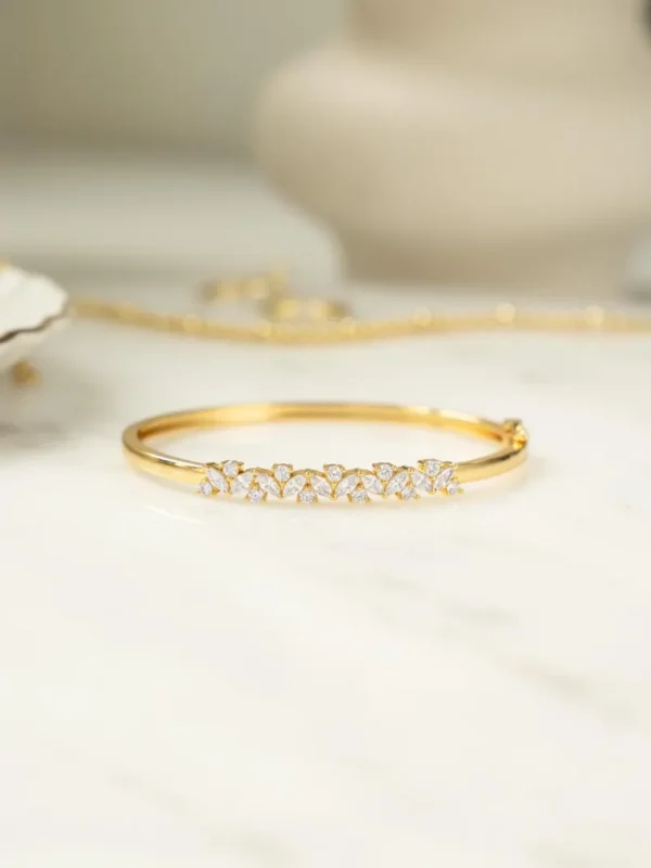 Golden Bloom Crystal Bangle