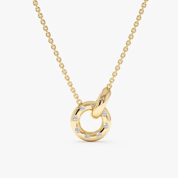 Crystal Circle Pendant Necklace