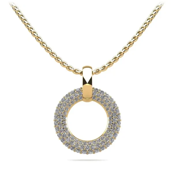 Pavé Crystal Circle Pendant Necklace