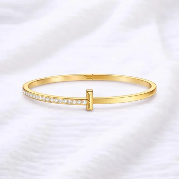 Nail Crystal Bangle Bracelet